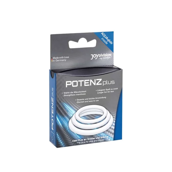Szilikon péniszgyűrű szett 3db-os POTENZplus Transparent 3er Mix (S, M, L)