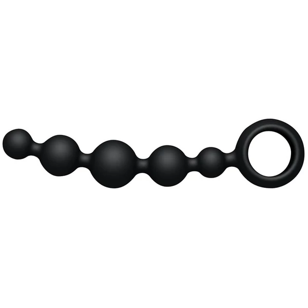 Ötgolyós análfüzér Joyballs Anal Wave Short Black 17,5 cm