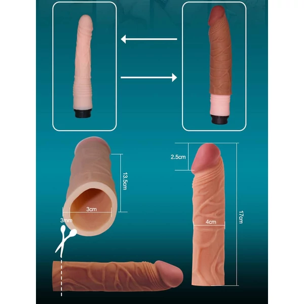 Péniszhosszabbító köpeny (+2,5 cm) Pleasure X-Tender Penis Sleeve Brown