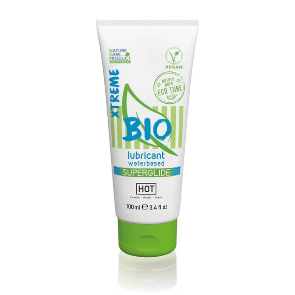 Vegán vízbázisú hidratáló síkosító HOT BIO lubricant waterbased Superglide Xtreme 100 ml