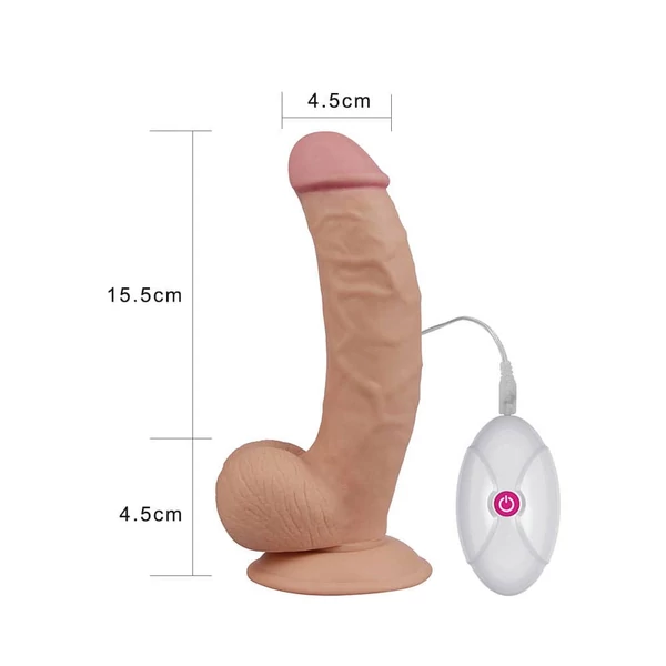 Letapasztható, távirányítós realisztikus vibrátor 20 cm - 8.5" The Ultra Soft Dude - Vibrating