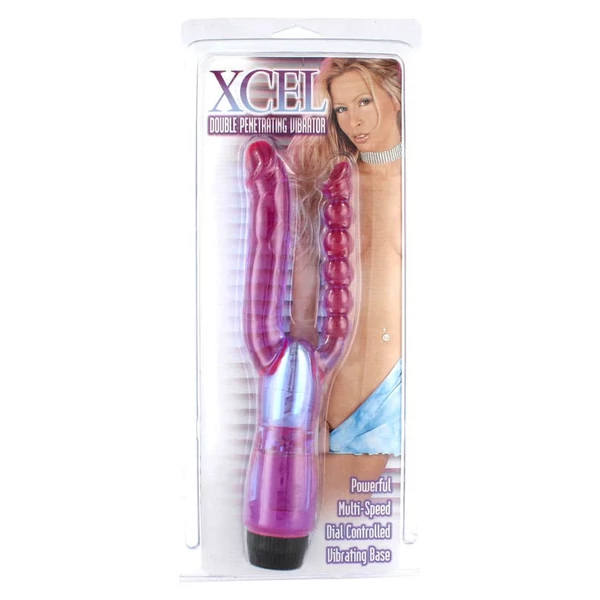 Kétágú vibrátor Xcel Double Penetrating Vibrator Purple