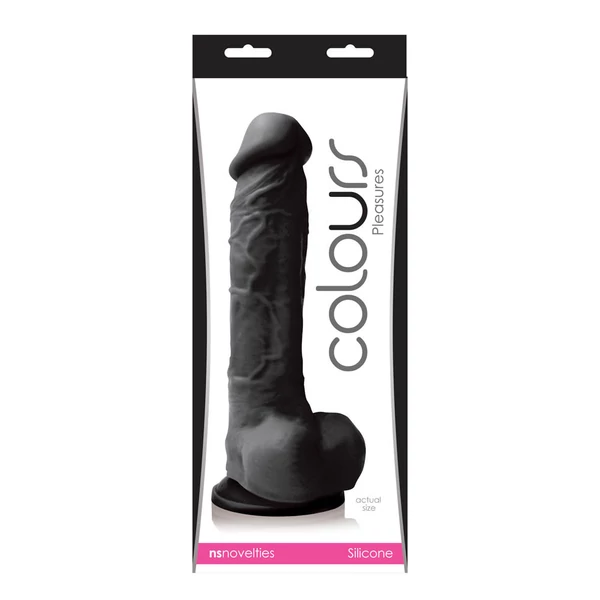 Fekete szilikon herés dildó Colours Pleasure Large Black 24 cm
