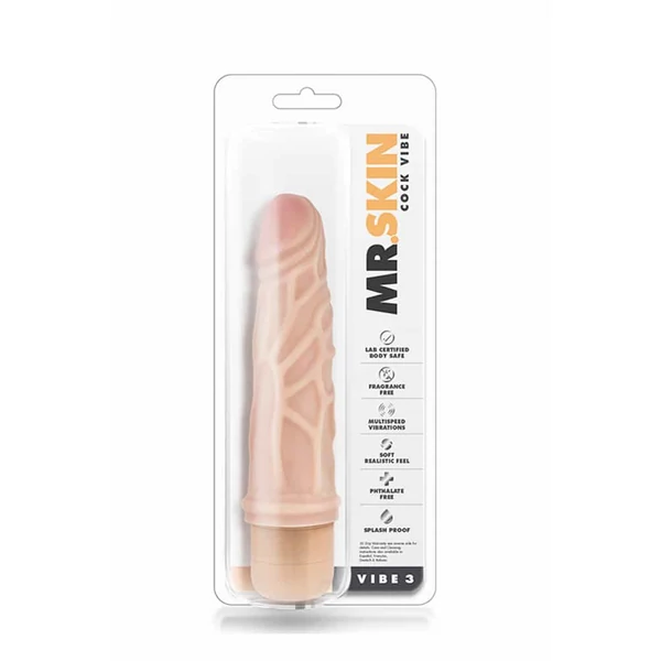 Puha bevonatú realisztikus vibrátor Mr. Skin Cock Vibe