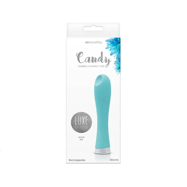 Rugalmas szilikon vibrátor Luxe Candy Turquoise
