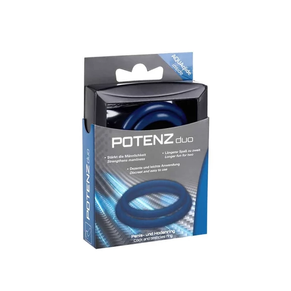 Péniszgyűrű készlet POTENZduo Blue Large