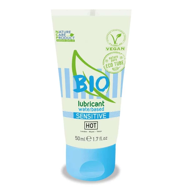 Vegán vízbázisú síkosító HOT BIO lubricant waterbased Sensitiv 50 ml