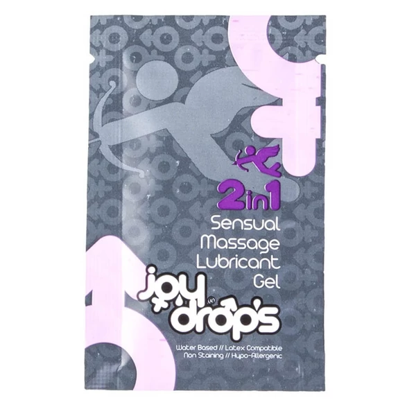 Joydrops 2 az 1-ben masszázs és síkosító gél, 5 ml tasakban