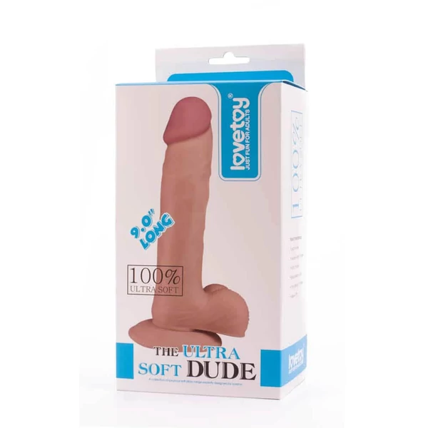 The ultra soft dude 9" élethű dildó tapadókoronggal 23 cm
