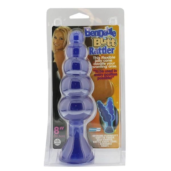 Zselés análdildó Bendable Butt Rattler Blue