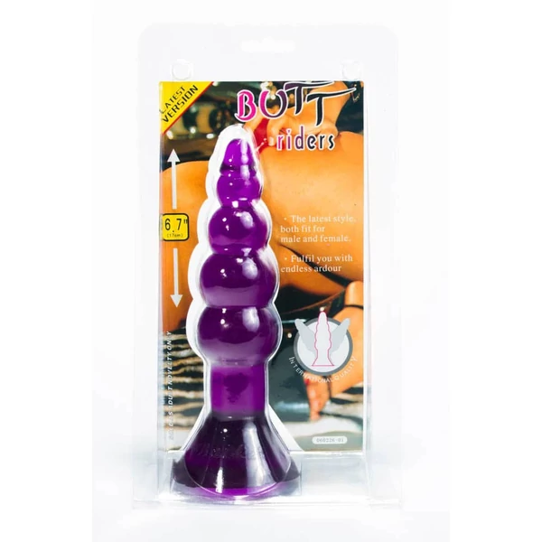 Zselés lila análdildó Butt Riders Anal Plug Purple 