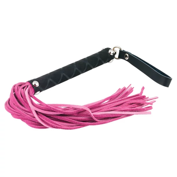 Whip pink valódi bőr korbács rózsaszín 35 cm