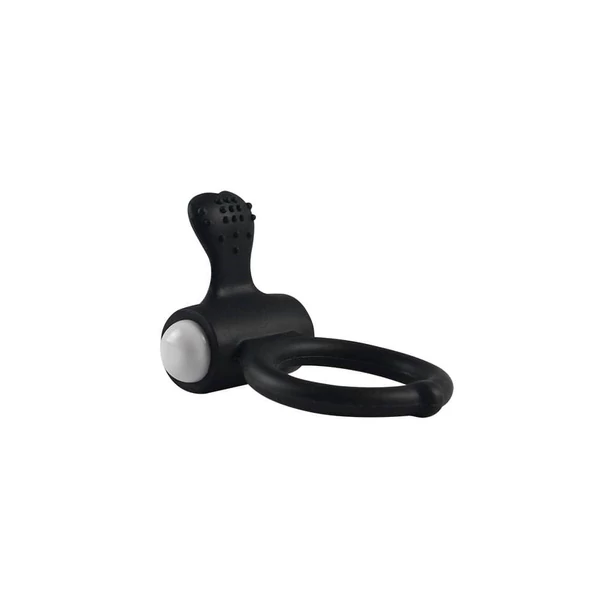 Vibrációs péniszgyűrű szív alakú csiklóizgatóval Power Clit Cockring Black