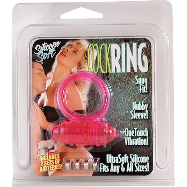 Rugalmas vibrációs péniszgyűrű Vibrating Cockring Silicone Pink