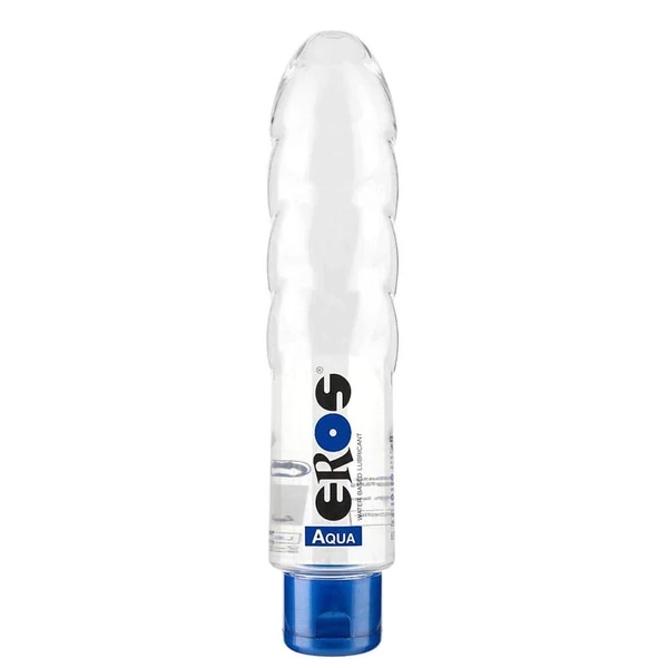 Vízbázisú síkosító dildó formájú flakonban Eros Aqua 175 ml