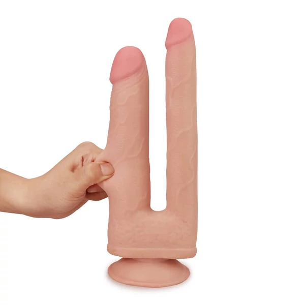 Kétágú realisztikus dildó Skinlike Soft Dong