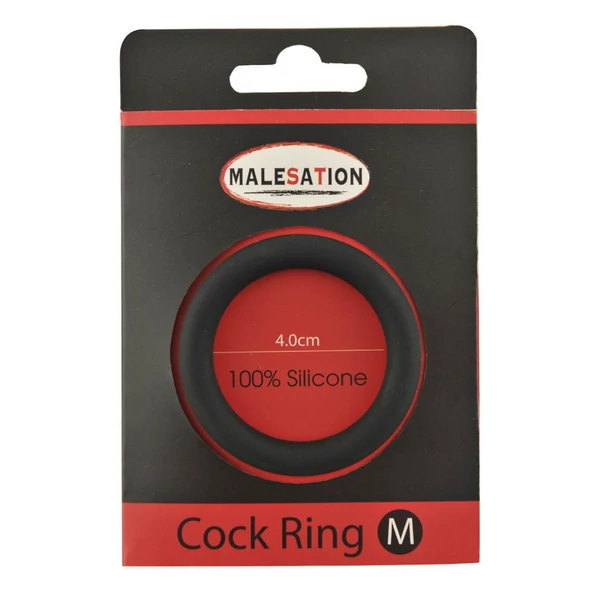Szilikon péniszgyűrű 4 cm - Malesation Silicone Cock Ring Black M