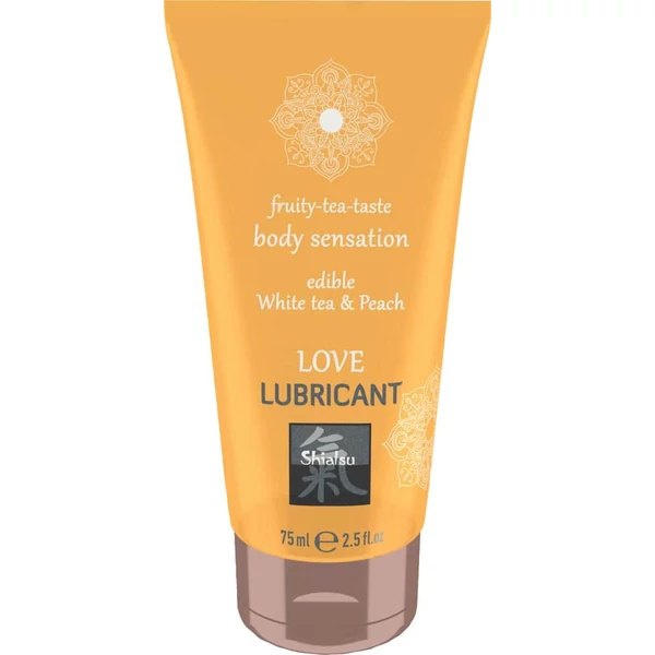 Barackos ízű, ehető síkosító Love Lubricant edible - white tea & peach 75ml
