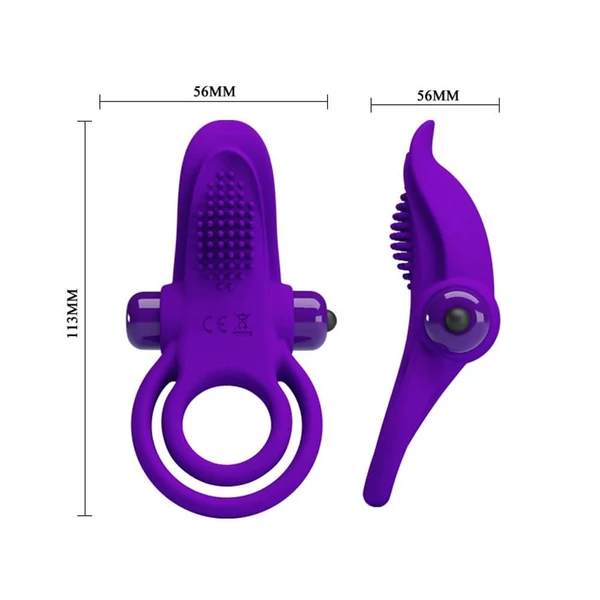 Péniszgyűrű 10 funkciós Pretty love vibrant penis ring purple