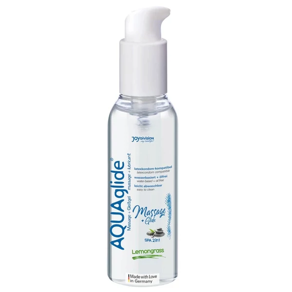Citromfüves síkosító és masszézsgél AQUAglide Massage + Glide Lemongrass, 200 ml
