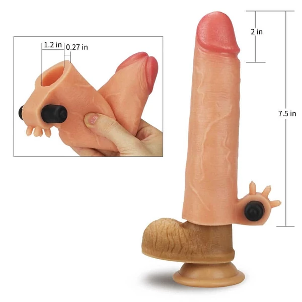 Vibrációs péniszhosszabb ító(+5 cm)Vibrating Silicone Extender