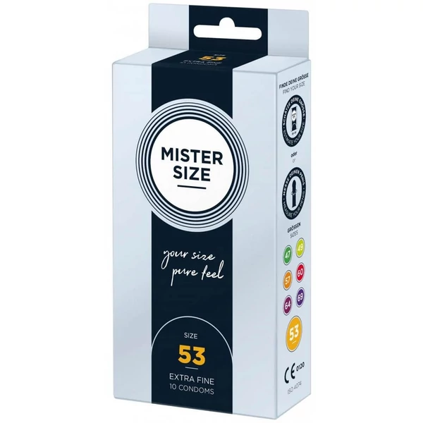 Ultra vékony óvszer Mister Size 53 mm kondom 10 db