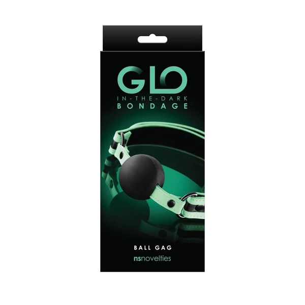 Sötétben világító szájpecek GLO Bondage - Ball Gag - Green