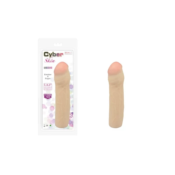 Péniszhosszabbító köpeny 22 cm Charmly Cyber Skin Sleeve 8,5" No. 1.