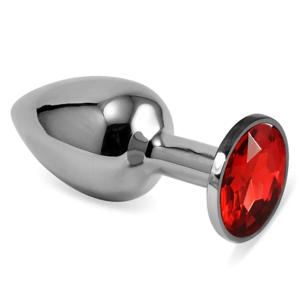 Anál ékszer plug Rosebud classic metal plug s piros