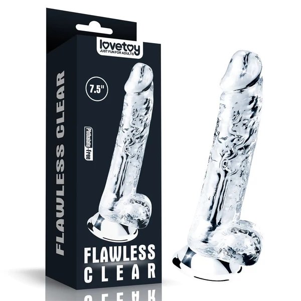 Realiszikus dildó 7.5'' (19 cm)  flawless clear