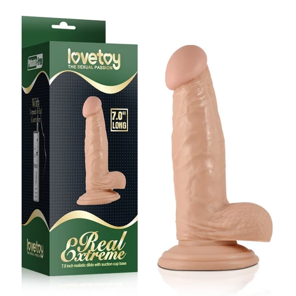 Tapadókorongos valósághű 7" real extreme dildó 13 cm