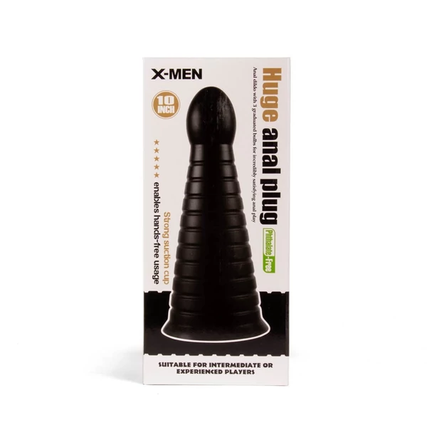 Anál kúp X-men 25 cm huge anal plug fekete