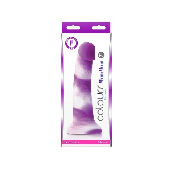 Szilikon dildó 17,8 cm Colours - Pleasures - Yum Yum 7" Dildo - Purple