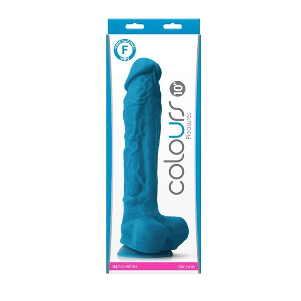 Valósághű 30 cm-es Colours 10" dildó - blue