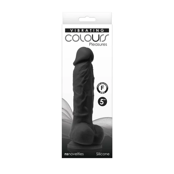 Fekete vibráló pénisz Colours vibrating 5" dildo - black