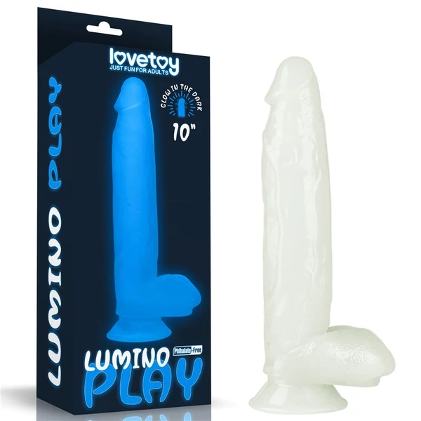 Világító tapadókorogos dildó 10" Lumino Play 25,5 cm