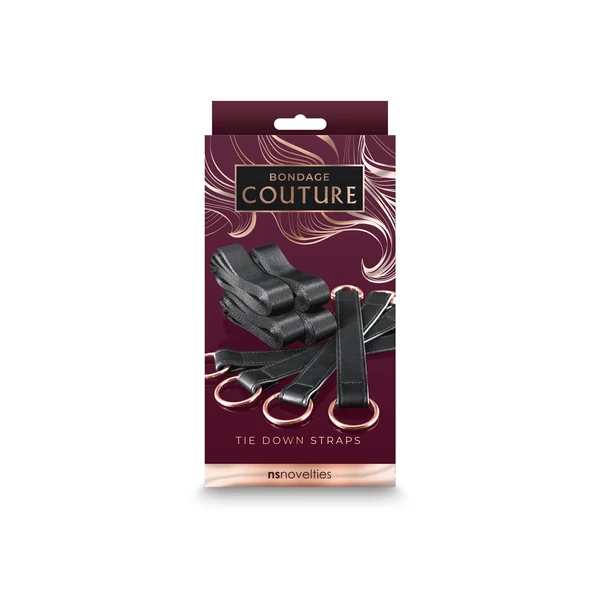 Ágyhoz kötöző szett Bondage Couture - Tie Down Straps - Black