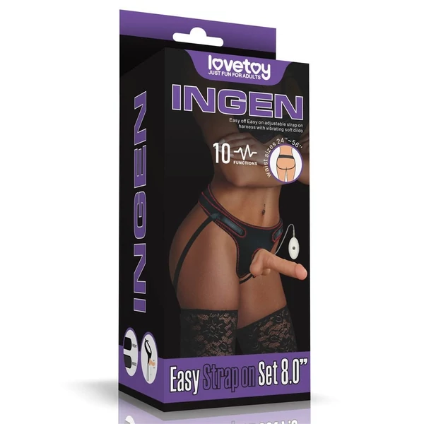 Felcsatolható vibráló készlet 19 cm Vibrating easy strapon set 7.5 herével