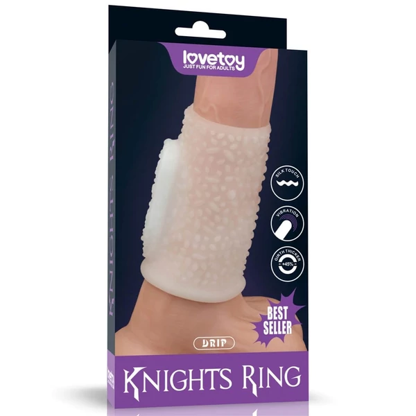 Rücskös vibrációs péniszmandzsetta Vibrating Spiral Knights Ring (White) II