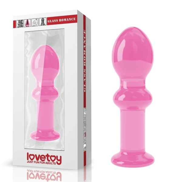 Anális dugó üvegből 4.5" glass romance rózsaszínú