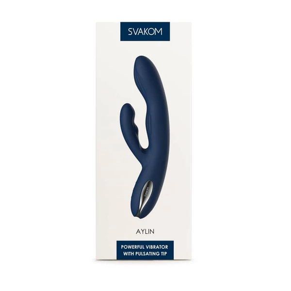 Erős, szilikon vibrátor pulzáló heggyel Aylin Dark Blue