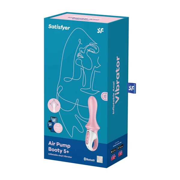 Állítható vastagságú análkúp vibrátoros Air pump booty 5+ pink
