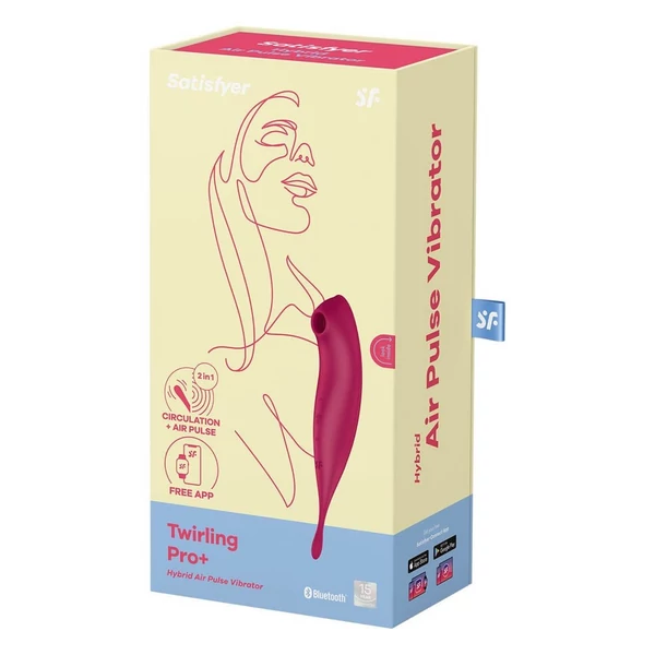 Léghullámos csiklóizgató vibrátor Twirling Pro Connect App dark red