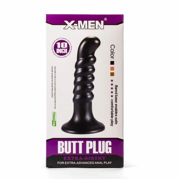 Extra nagy fekete plug 25,4 cm - X-Men 10" Extra Girthy Butt Plug Black IV