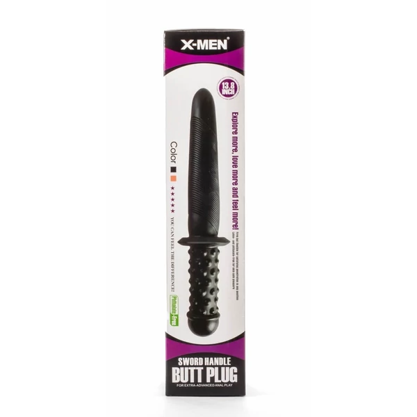 Kardfogantyús análdugó fekete X-Men 13.8" Sword Handle Butt Plug Black II