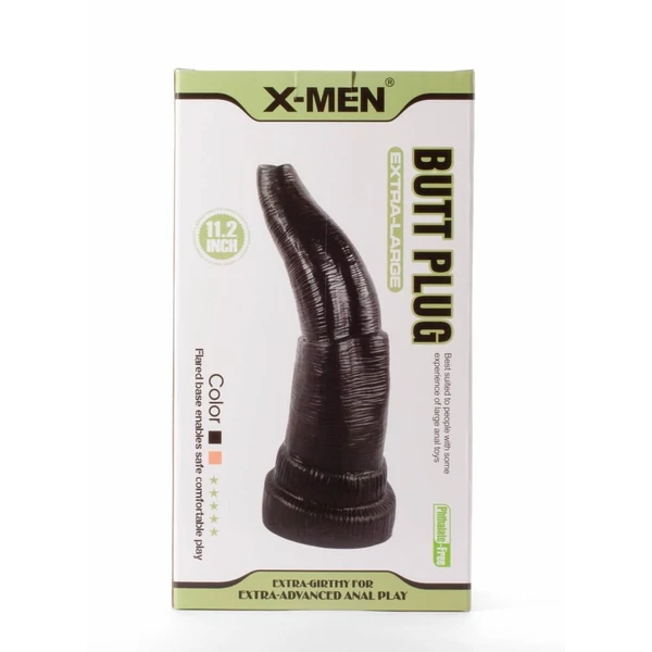 Extra nagy fekete análdildó 28,4 cm - X-Men 11.2" Extra Large Butt Plug Black