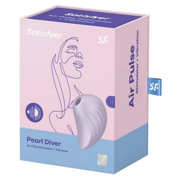 Léghullámos csiklóizgató vibrátor Pearl Diver violet