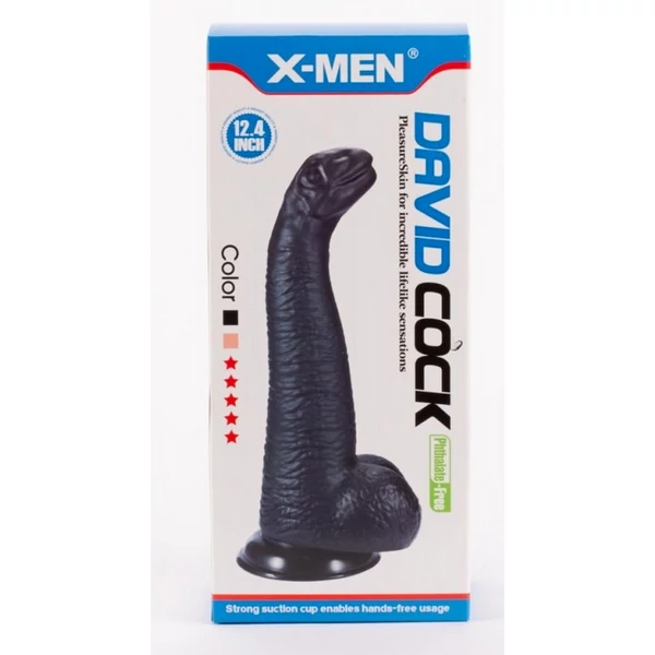 Dínó dildó X-men david's 12.4" cock black i 30 cm