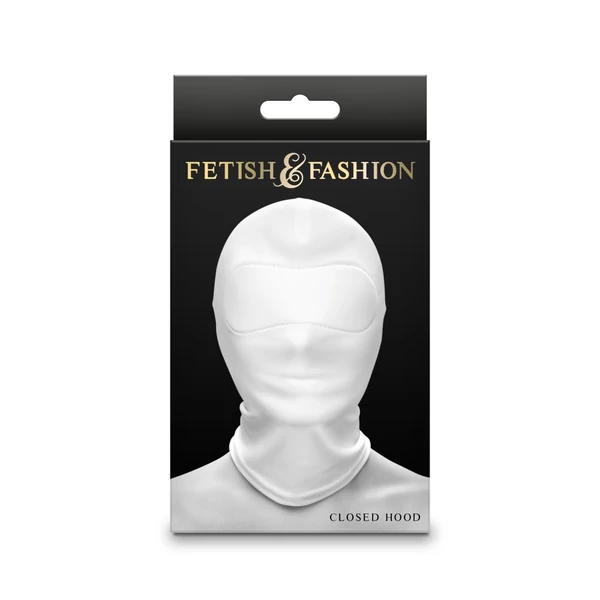 Fehér teljes fejmaszk Fetish & Fashion - Closed Hood - White