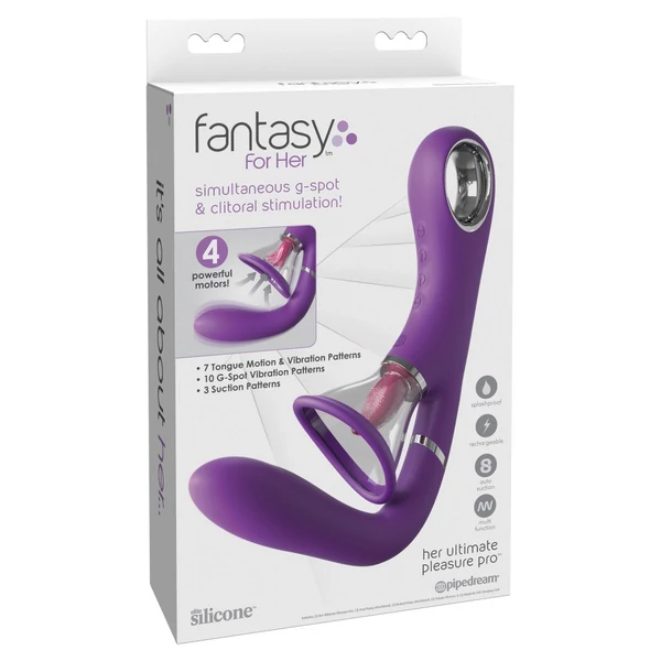 G-pont vibrátor nyelves csiklóizgató pumpával - Her ultimate pleasure pro purple
